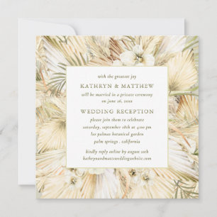 Pampas Grass Boho Floral Post Hochzeit Empfang Einladung
