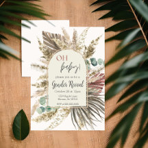Pampas Grass Boho Gender Reveal Einladung