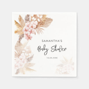 Pampas Grass Boho Girl Babyduschpapier Serviette