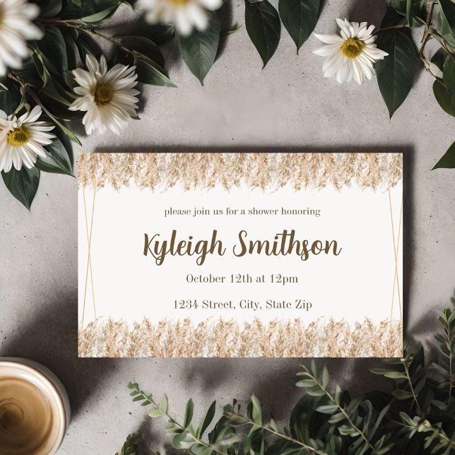 Pampas Grass Boho Invite Einladung (Von Creator hochgeladen)