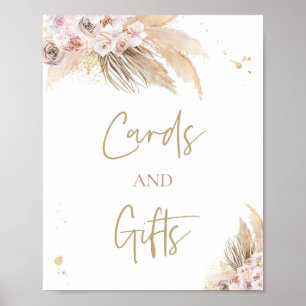 Pampas Grass Boho Kinderduschkarten und Geschenke Poster