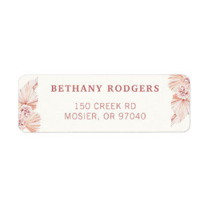 Pampas Grass Boho Moderne Envelope Rücksendeadress