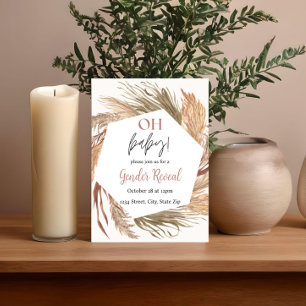 Pampas Grass Boho Neutrale Gender Offenlegung Einl Einladung