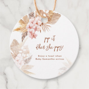 Pampas Grass Boho Pop It Girl Baby Dusche Geschenkanhänger