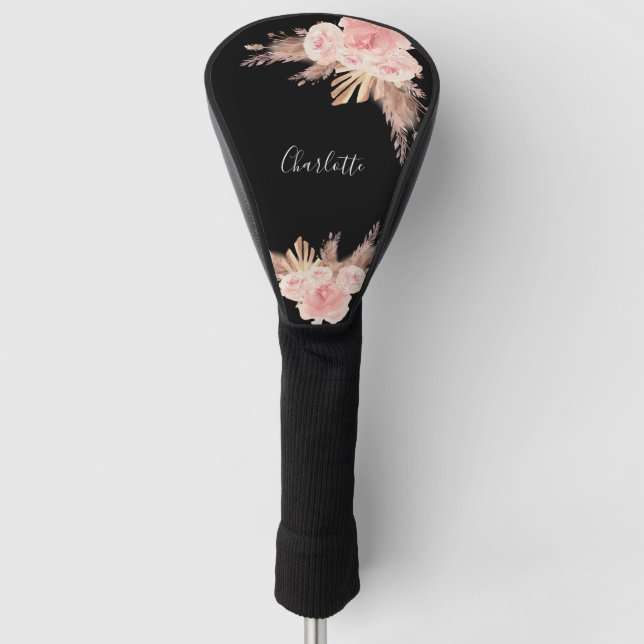 Pampas grass boho Rose Golf Headcover (Vorderseite)