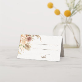 Pampas grass boho Rose Platzkarte