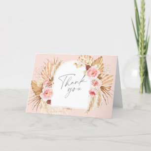 Pampas Grass Boho Wedding Floral Arch Modern Viele Dankeskarte