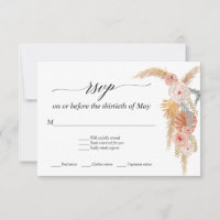 Pampas Grass Boho White Floral Tropical Palm UAWG