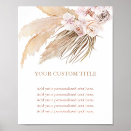 Pampas Grass Boho Wüstendesign-Sonderzeichen Poster