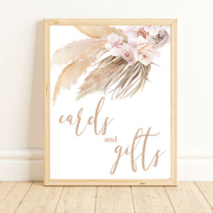 Pampas grass boho Wüstenkarten und Geschenkschild Poster