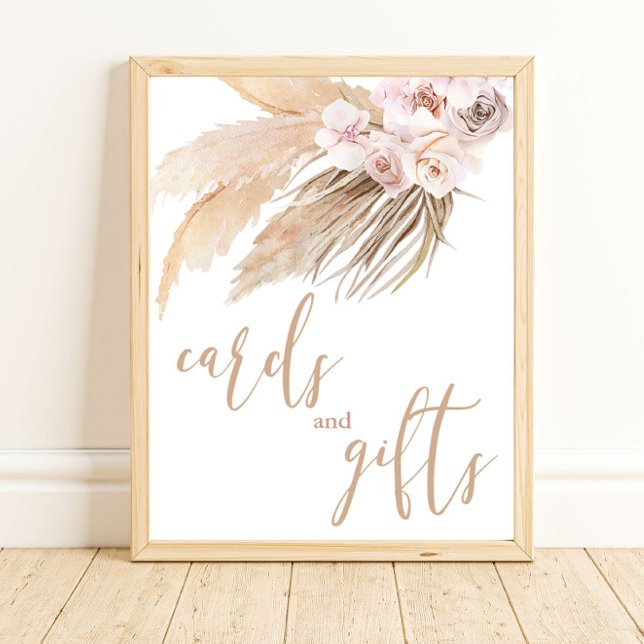 Pampas grass boho Wüstenkarten und Geschenkschild Poster (Von Creator hochgeladen)