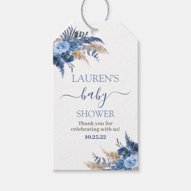 Pampas Grass Boy Babyduschgeschenke Geschenkanhänger (Vorderseite)