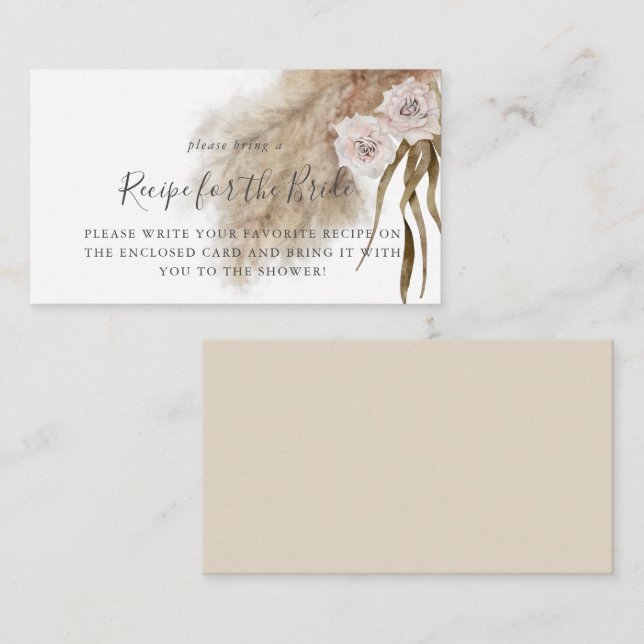 Pampas Grass Brautparty Anfrage Begleitkarte (Vorne/Hinten)