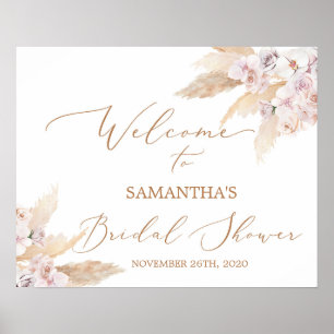 Pampas Grass Brautparty Begrüßungszeichen Poster