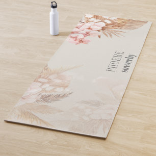 Pampas Grass Brautparty Floral Terracotta Yogamatte