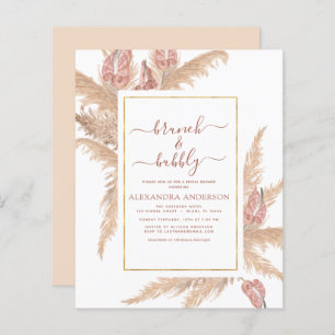 Pampas Grass Brunch Bubbly Boho Brautparty Invi