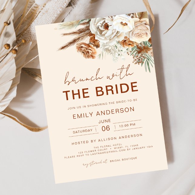 Pampas Grass Brunch mit Bride Brautparty Einladung (Von Creator hochgeladen)