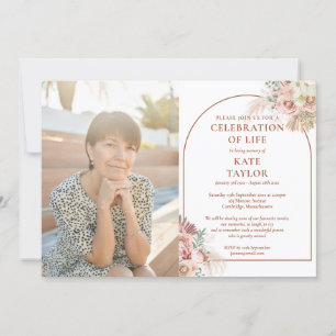 Pampas Grass Celebration of Life Funeral Foto Einladung