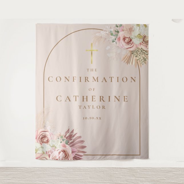 Pampas Grass Confirmation Photo Backdrop Wandteppich (Vorderseite)