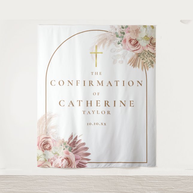 Pampas Grass Confirmation Photo Backdrop Wandteppich (Vorderseite)