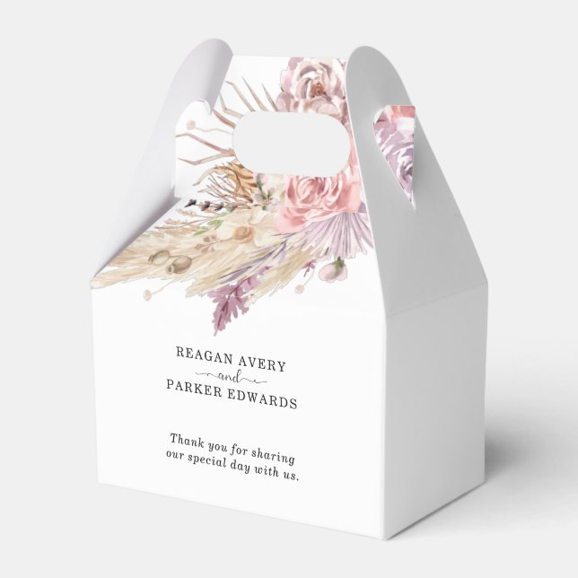 Pampas Grass Custom Vielen Dank für Ihre Hochzeit Geschenkschachtel (Vorderseite)