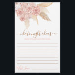 Pampas Grass Date Night Ideas Brautparty Card<br><div class="desc">Pampas Grass Pink Boho chic Dame Ideen Brautparty Spielkarte</div>