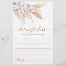 Pampas Grass Date Night Ideas Brautparty Card