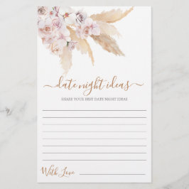 Pampas Grass Date Night Ideas Brautparty Card