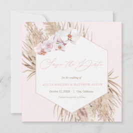 Pampas Grass Driving Palm Blätter Barefoot Wedding Save The Date