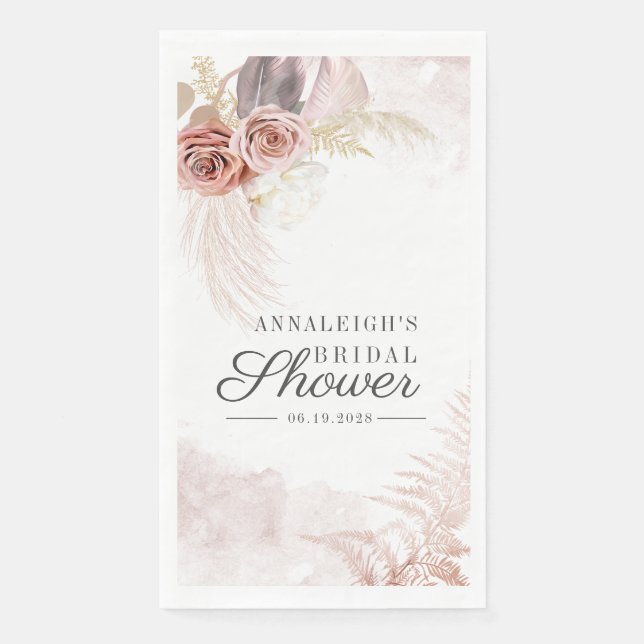 Pampas Grass Driving Palms Terracotta Brautparty Serviette (Vorderseite)