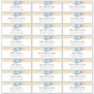 Pampas Grass Dusty Blue Guest Names Address Labels