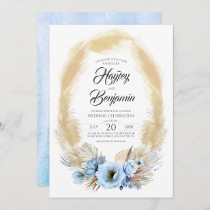 Pampas Grass Dusty Blumen Tropische Hochzeit Einladung