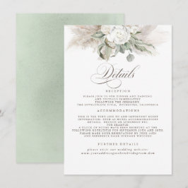 Pampas Grass Earth Shades Floral Wedding Details Begleitkarte