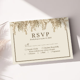 Pampas Grass Earthy Bohemisch Exotic Wedding RSVP Karte