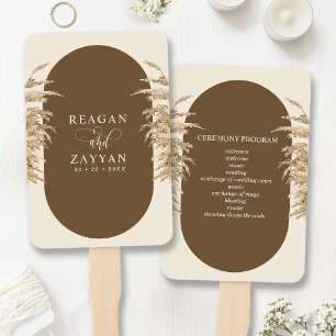 Pampas Grass Earthy Bohemisch Wedding Program Fächer