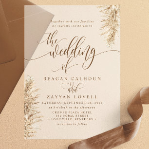 Pampas Grass Earthy Exotic Calligraphy Wedding