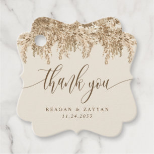 Pampas Grass Earthy Wedding Vielen Dank Geschenkanhänger
