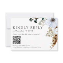 Pampas Grass Elegant Boho Wedding QR Code