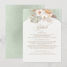 Pampas Grass Elegante weiche Pastellfarben Details Begleitkarte