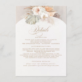 Pampas Grass Elegante weiche Pastellfarben Details Begleitkarte