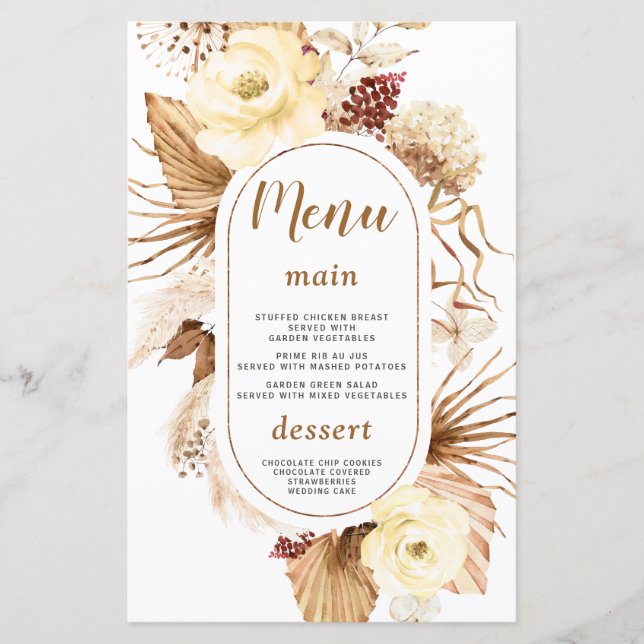 Pampas Grass Elfenbeinblume Geburtstagskarte (Vorderseite)