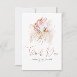 Pampas Grass Floral Boho Baby Dusche Vielen Dank Dankeskarte