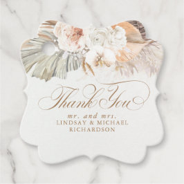 Pampas Grass Floral Boho Danke Ihnen für Tags Geschenkanhänger