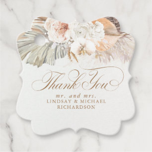 Pampas Grass Floral Boho Danke Ihnen für Tags Geschenkanhänger