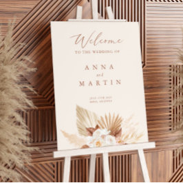 Pampas Grass Floral Terracotta Hochzeit Willkommen Poster