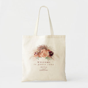 Pampas Grass Floral Terracotta Wedding Tragetasche