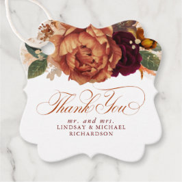 Pampas Grass Floral Terracotta Wedding Vielen Dank Geschenkanhänger