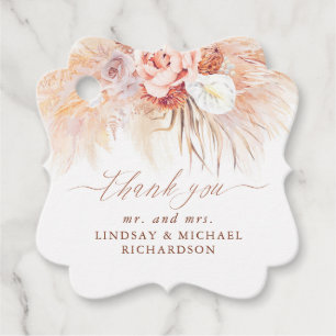 Pampas Grass Floral Terracotta Wedding Vielen Dank Geschenkanhänger