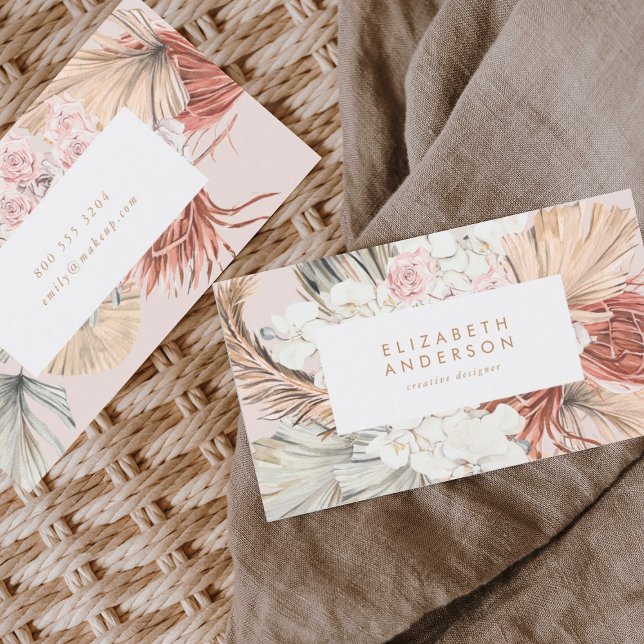 Pampas Grass Floral Tropischer Jungle Visitenkarte (Von Creator hochgeladen)