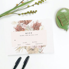Pampas Grass Floral Tropischer Jungle Wedding RSVP Karte